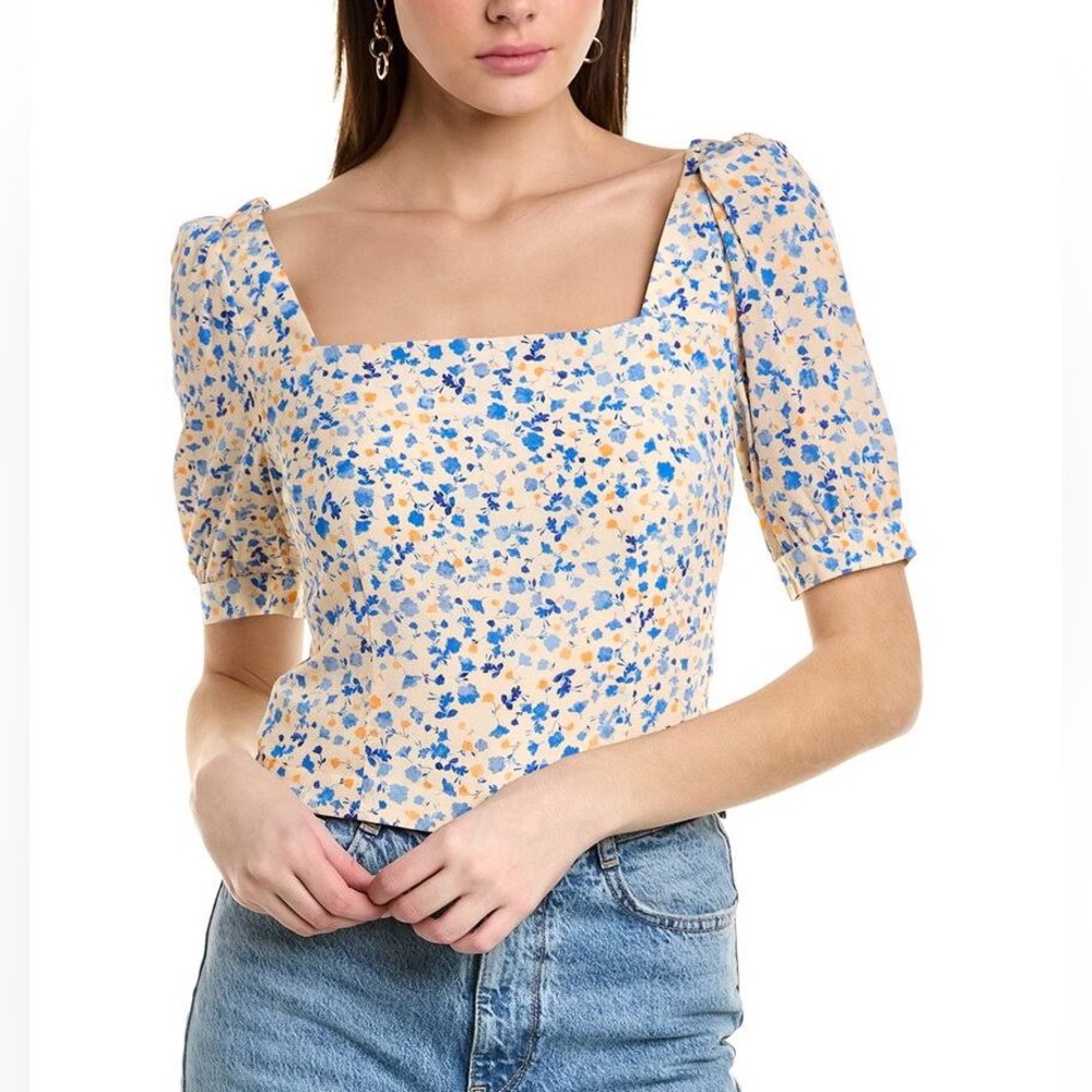 Favorite Daughter The One That Got Away Ditzy Floral Cropped Blouse Top Large